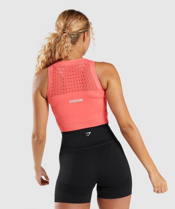 Damske Crop Top Gymshark Energy Seamless Ruzove | RH1392584